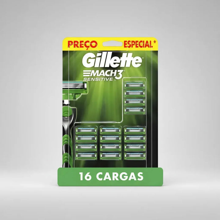 Gillette Mach3 Sensitive Com 16 laminas