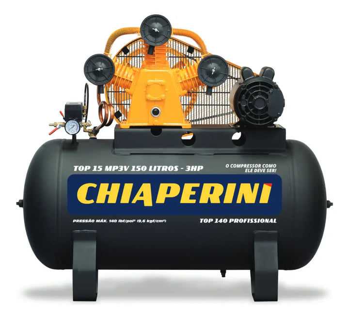 Compressor de Ar Chiaperini TOP 15 MP3V de 150 Litros e 3 hp